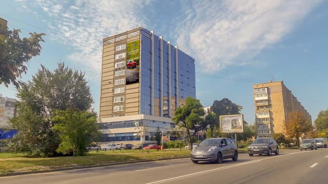 Брендмауер 5.2x16.2,  Красношкольная набережная (Гимназическая набережная, 24, Харьковская набережная), в центр
