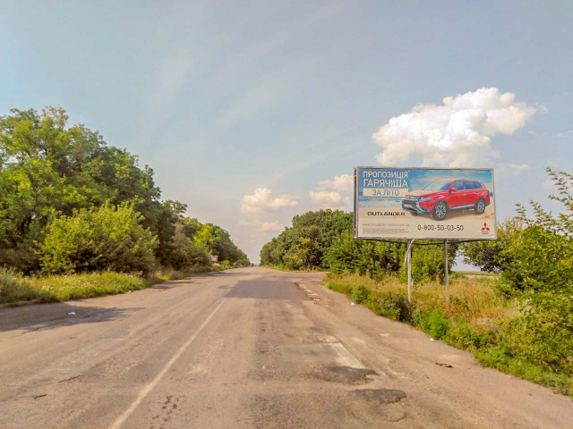 Щит 6x3,  поворот с трассы.