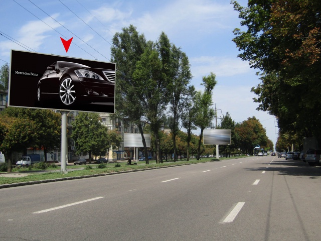 Щит 5.9x2.9,  Александра Поля пр-т, 129. Направление движения транспорта вниз