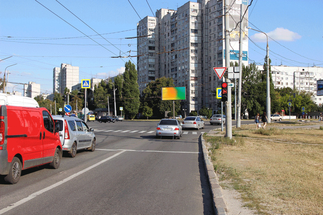 Цифрова панель 6x3,  Юбилейный пр-т, 32/186 - Льва Ландау пр-т, из центра (дорога от рынка "Барабашово")